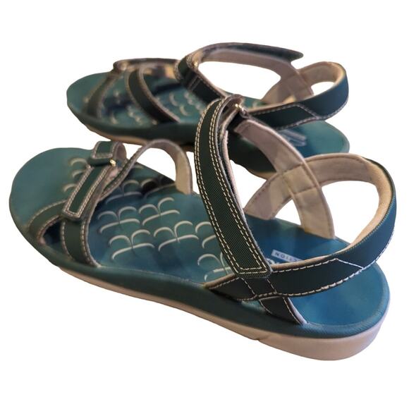 Clarks Adjustable Sport Sandals Tresca Trace Multi Strap Teal Women's Size 6 - Picture 1 of 7